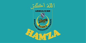Zastava Bataljon Specijalne Namjene HAMZA tirkizno plave boje