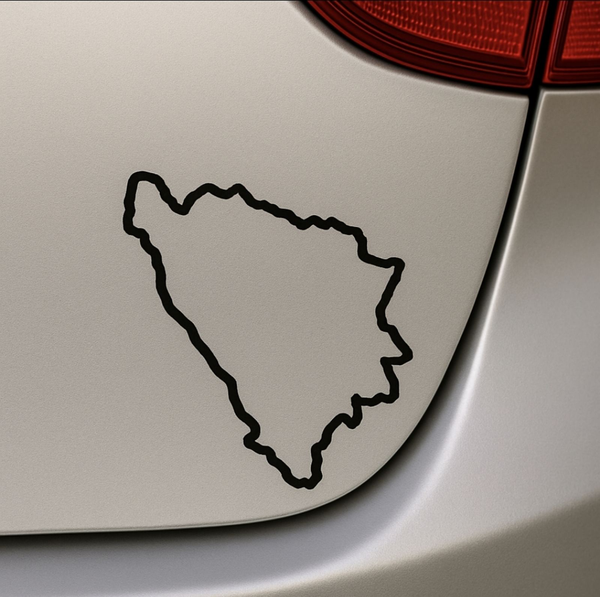 Naljepnica karta BiH crne boje