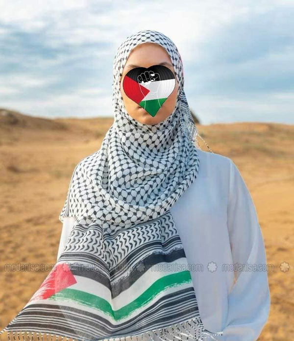 Svilena marama Palestine motama kao hidzab