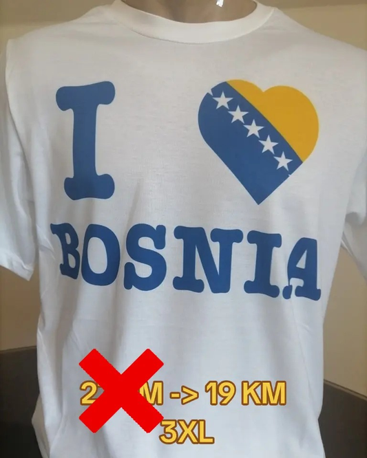 Bijela majica I LOVE BOSNIA