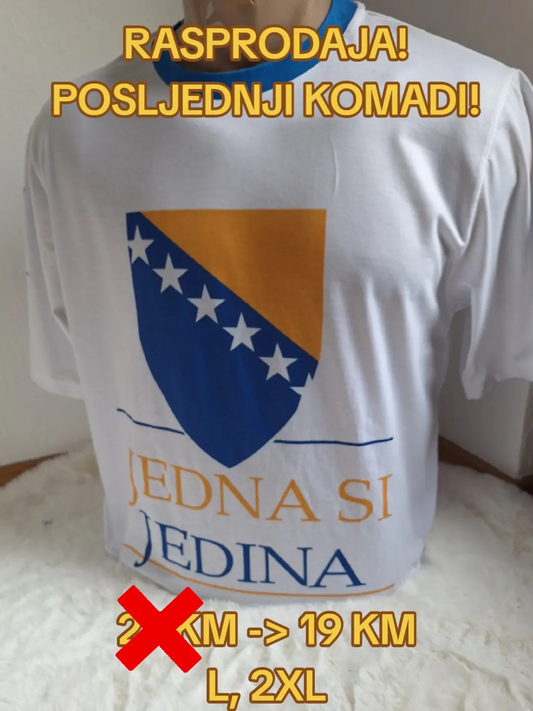 Majica Jedna si Jedina bijele boje