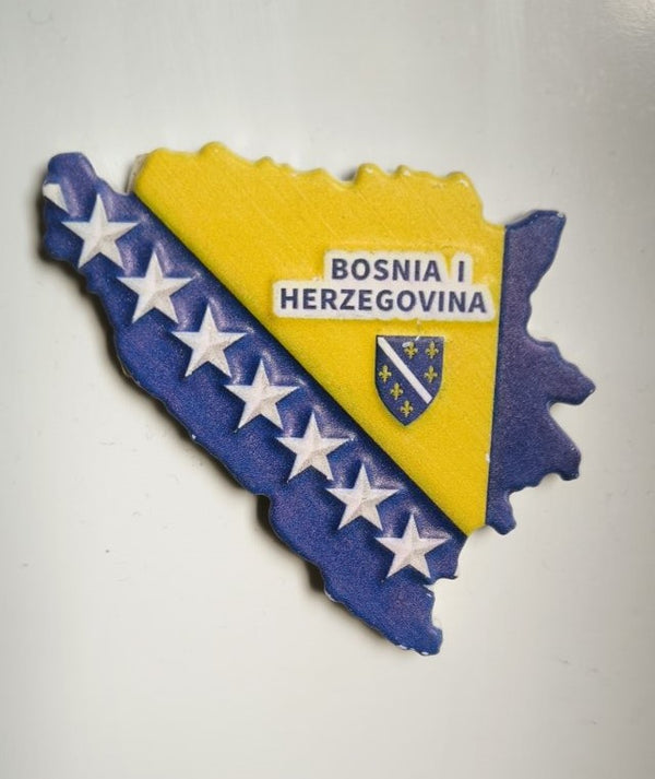 Magnet Karta BiH sa grbom Ljiljana u sredini